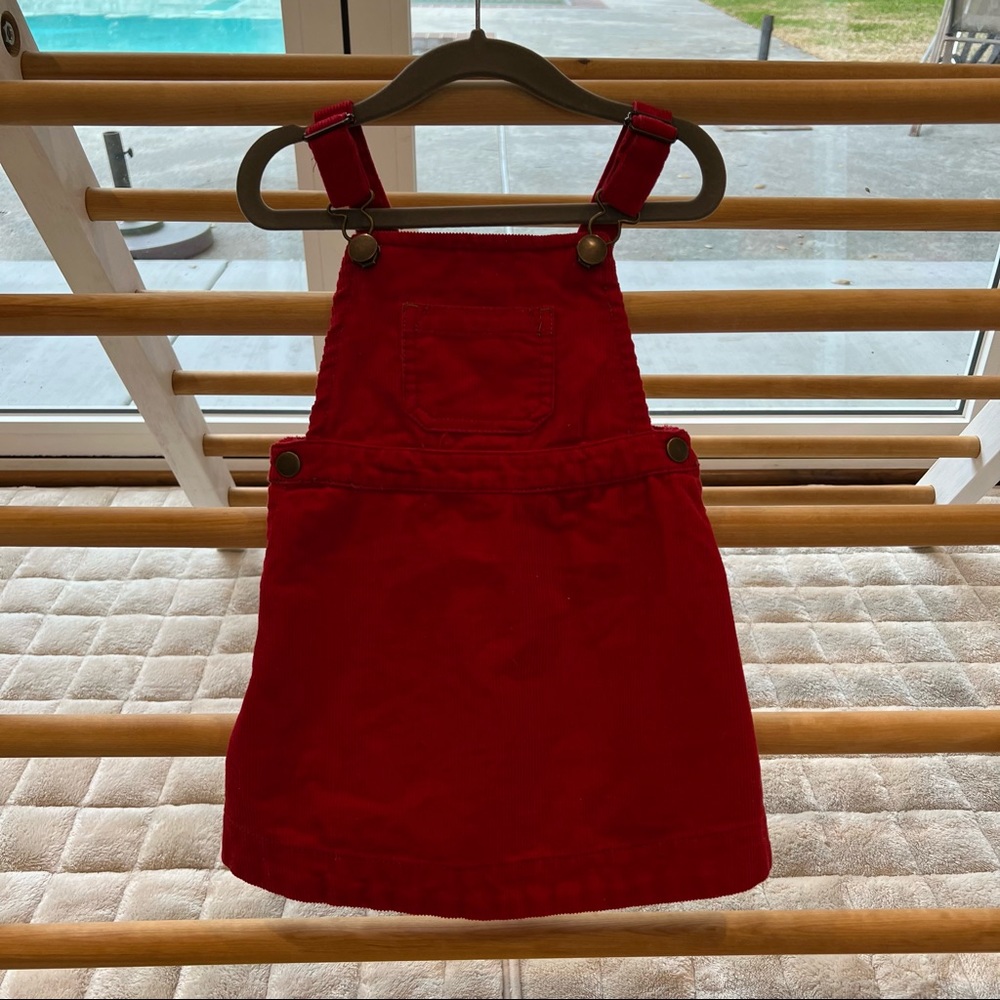 HA red corduroy strap dress 18-24M